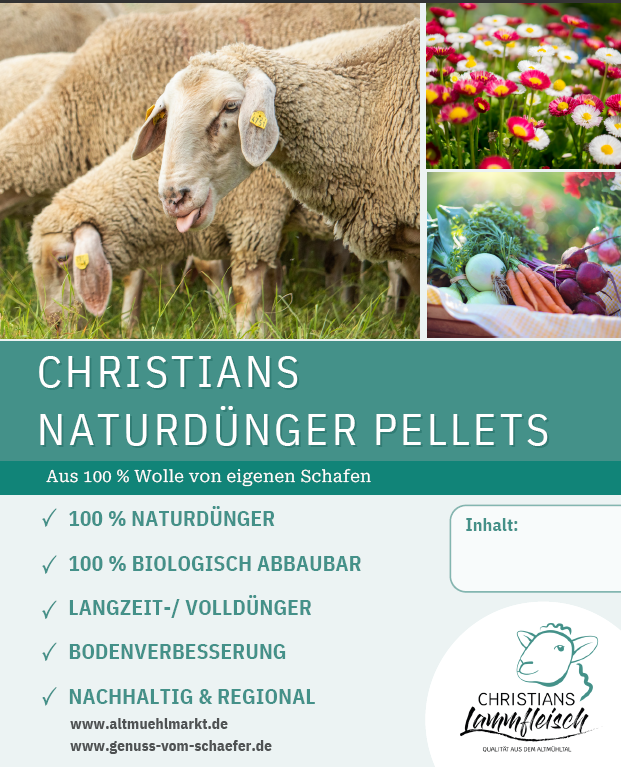 Christians Natur Dnger Pellets - Altmhl-Markt | Hchste Qualitt von  regionalen Landwirten